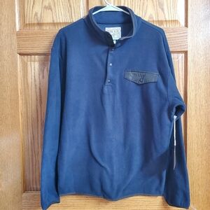 Born Here genuine Men's fleece pullover jacket navy blue